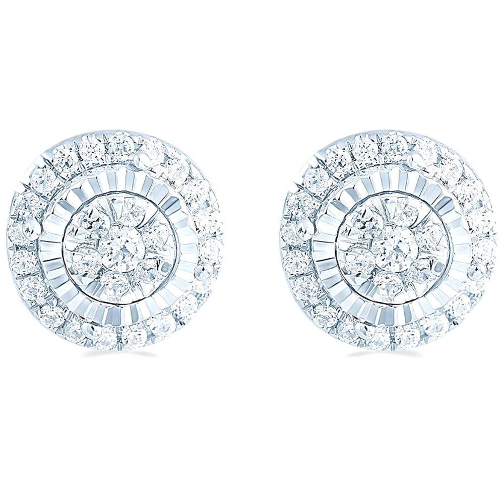 Natural Diamond Cluster 1/4 ct Earrings